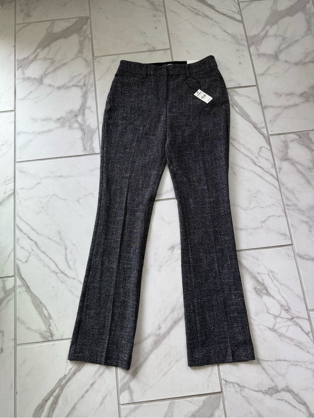 Express Dark Gray Patterned Dress Pants